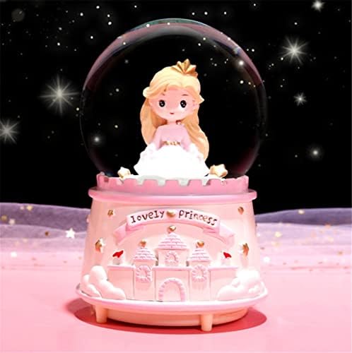 SXDS Креативни цветни светлини, Плаващи Снежинки Мечти Вътре Бутам замъка, Кристална топка Принцеса, Музикална Ковчег, подарък за рожден ден (Цвят: черен-Jojo ' s Bizarre Advent