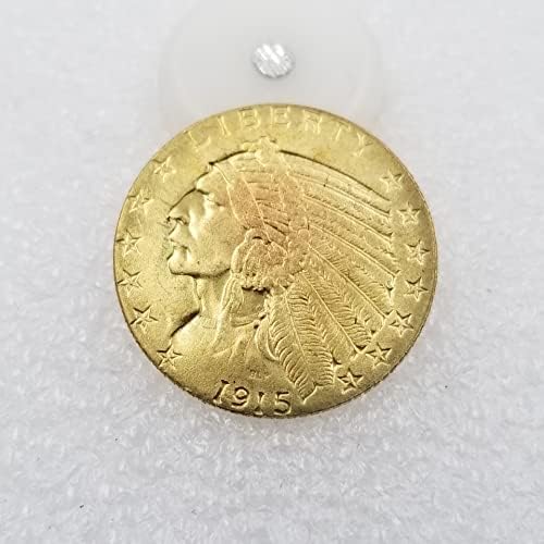 Старинни Занаяти 1915-те години на Версия на американския Индианец, Наполовина Орел $5 Златни Монети Чужд Сребърен