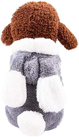 TozuoyouZ/облекло за домашни любимци, сив гащеризон с заек, пуловер с качулка, палта, Коледен костюм (сив, M)