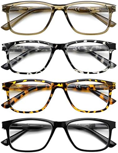 Дизайнерски очила за четене Eyekepper, 4 комплекта Ридеров за мъже и Жени +2.25