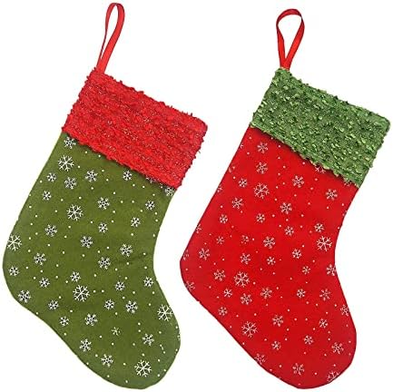 Коледни Малки Чорапи Висящи Украшения във формата на Елхи и Коледни Чорапи Подарък Пакет Акрилни Скъпоценни Камъни
