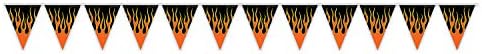 Огнен фон Beistle, 2 броя, Многоцветен Банер с Вымпелом и Пламък, Аксесоар за партита (1 брой) (1 бр./ кг)