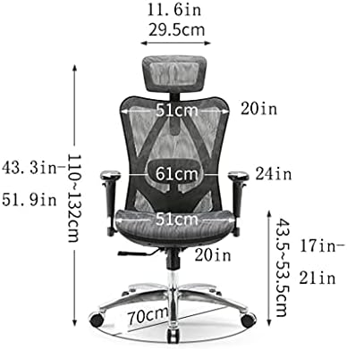 Стол за компютър, бюро и Ергономичен Стол за домашен офис с регулируема височина и висока облегалка Стол за работния плот