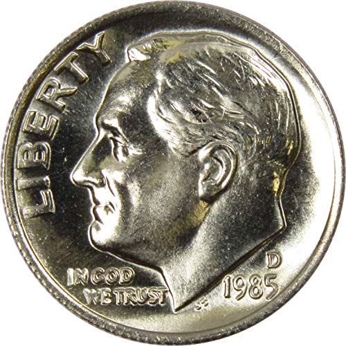 Монета от 1985 г., D Roosevelt Dime BU, не циркулационни Монетен двор на Щата 10в, са подбрани Монета в САЩ