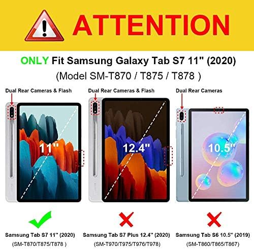 Калъф-поставка IVY 360 градуса, който е съвместим с Samsung Galaxy Tab S7 11 2020 г. (SM-T870 /T875), калъф-поставка