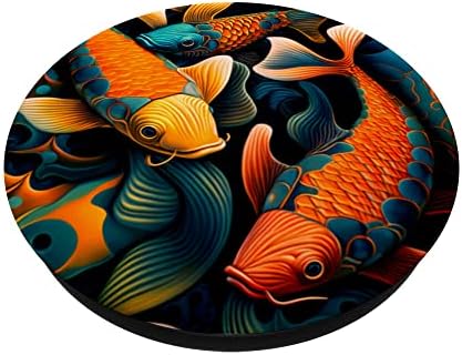 Риби Кои Сюрреализъм Модел Прудовая Риби Кои Начало Декор Попсокеты С Възможност За Смяна На PopGrip