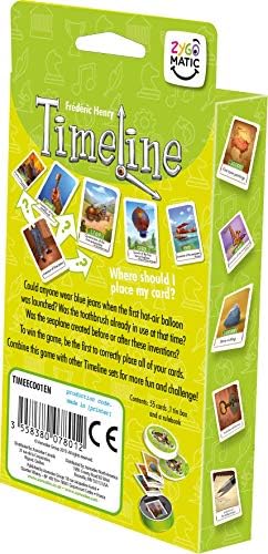 Игра на карти Timeline Inventions Забавна Образователна Викторина за възрастни и деца на възраст от 8 + 2-6 играчи