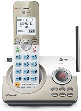Безжичен телефон AT & T DL72119 DECT 6.0 за дома с интернет чрез Bluetooth до мобилен, блокиране на повиквания,