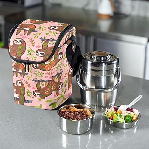 Дамски чанта за обяд GUEROTKR, Кутия за Обяд за мъже, Мъжки Кутия за Обяд, розово модел от листата на растенията от животински произход