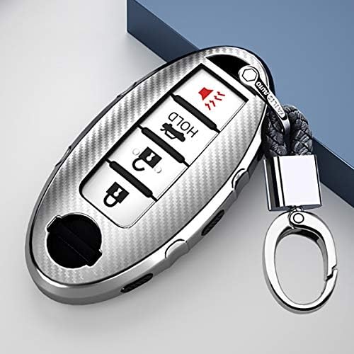 ontto за Nissan Калъф за ключове на Infiniti Ключодържател Мек Калъф TPU Пълна Защита От Въглеродни Влакна С Модел