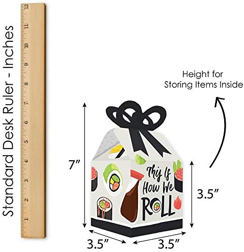 Голяма точка щастие, хайде да направим рол - Суши - Квадратни подаръчни кутии за подаръци, Кутии за японски партита с лъкове