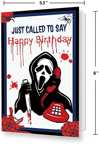 Картичка за рожден ден от филм на ужасите, пощенска картичка за Хелоуин, пощенска картичка честит рожден