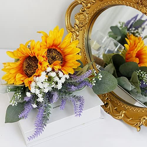 Букет от изкуствени Семки SEMONONIA - Комплект от 6 Малки Изкуствени цветя, Аранжировка на Букети за Шаферките, Цветя