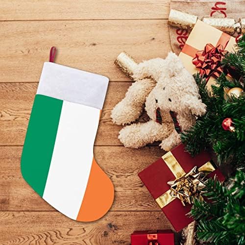 Ирландски Флаг Червени Коледни Празници Чорапи Дом Декорации за Коледната Елха, Висящи Чорапи за Камината