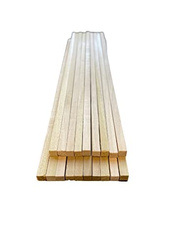 Квадратни Дървени Контакти от кората и липи 1/2 инча x 12 Дървени Поделочных пръчици за дървообработване и бродерия (25)