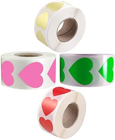 STOBOK 4 Rolls Гарнитури етикети на рула Украсяват във формата На сърце