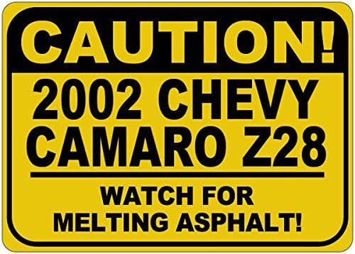 2002 02 Знак CHEVY CAMARO Z28 Внимателно, топене на асфалт - 12 x 18 Инча