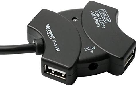 Активен удължител MutecPower 33 фута (10 м) USB 2.0 4-Пристанищен USB възел и чипсети на разширяване - USB-кабел