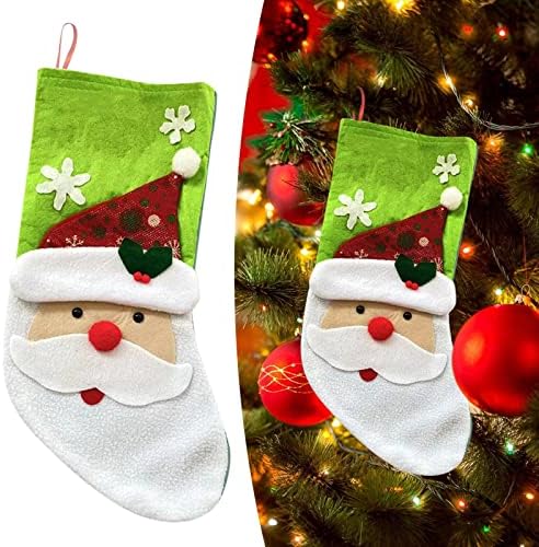 Мини Коледни Чорапи, 1 Опаковка, 4 Декорация за Отглеждане във формата на Коледна Елха, Подарък Карта, Чанта,