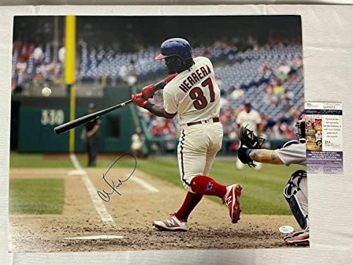 Одубель Herrera подписа снимка на Philadelphia Phillies 16x20 с автограф от JSAM95873 - Снимки на MLB с автограф