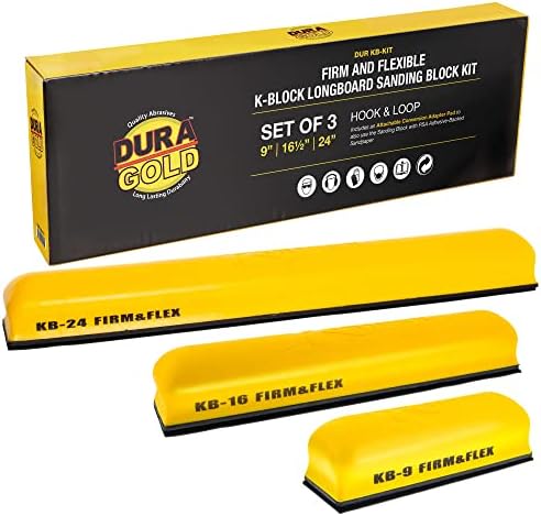 Набор от ръчни шлифовъчни машини блокове Dura-Gold Pro серията K-Block Firm & Flex с подплата под формата на куки и примки,
