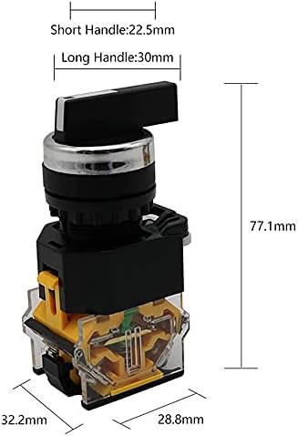 PCGV 22 мм Дръжка Избор на Ротационен Превключвател С Моментално фиксиране 2NO 1NO1NC 2 и 3-Позиционен превключвател на