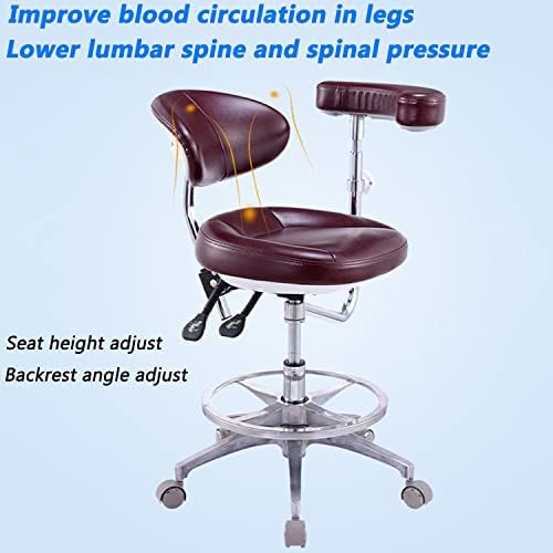 Луксозен Кожен Стоматологичен стол на LEN, с Регулируеми Подлакътници, Отвличане на Въртящо се Стол за лекаря,