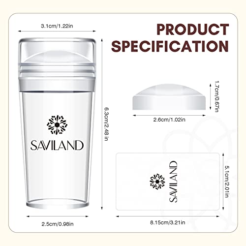 Комплект печати за нокти Saviland - 5 БР., френски Печат за нокти с Взаимозаменяеми Глави, Прозрачен Силиконов Печат