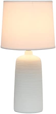 Simple Designs LT2085-Настолна лампа от Видоизменени Линейна Керамика OFF, Бял цвят
