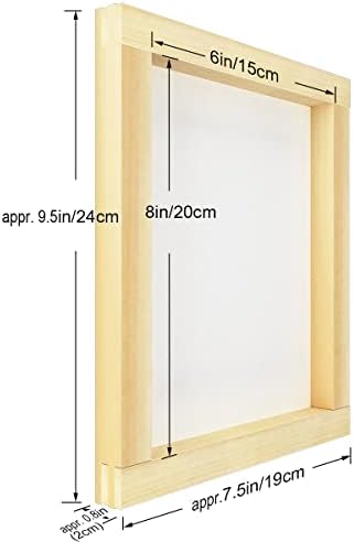 Рамка за печатане на копринени паравани Worown 6 x 8 см Дървена с бяла мрежа 110 за отпечатване на екрана
