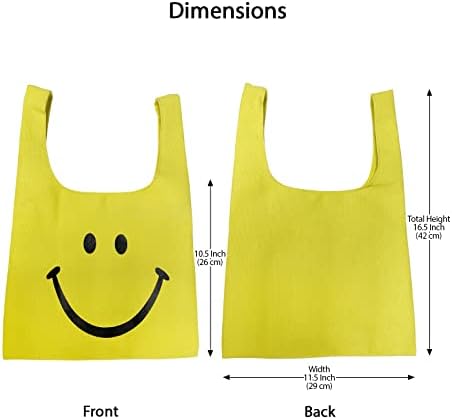 holawit Скъпа Позитивна Усмивка и Щастливо Лице Забавен Дизайн Множество Холщовая Памучен Чанта За пазаруване