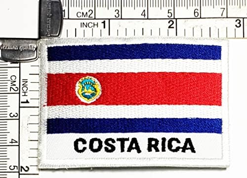 Kleenplus 1,7X2,6 инча. Нашивка с бродирани флага на Коста Рика, военен тактически знаме, емблема, униформа, дойде железни