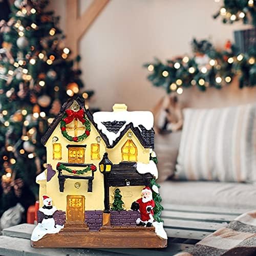 Коледен Нажежен Къща Xiaoling, Селски Къщи с Коледна хубава фигура на Сцената от смола, Зимна Хижа С led