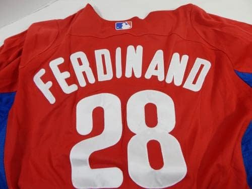 2011-13 Филаделфия Филис Ник Фердинанд 28 Използван в играта Червена риза ST BP 48 8 - Използваните в играта тениски MLB