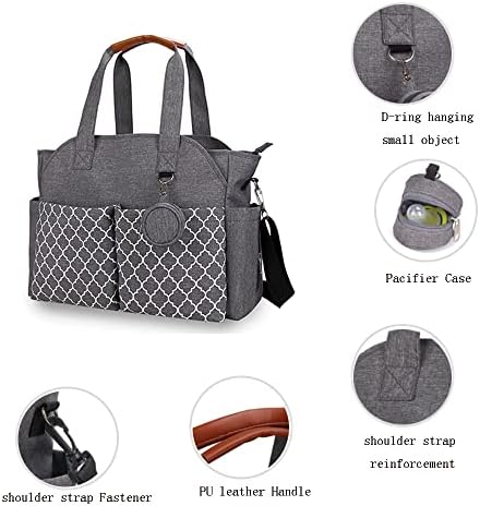 Чанта за пелени с актуална станция за съблекални, Мултифункционална Детска чанта (Сив) и детски Мокри Суха