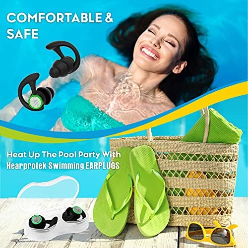 2 Чифта Берушей за плуване на Възрастни, Hearprotek за Многократна употреба, Специално подбрани тапи за уши за плуване,
