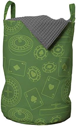 Чанта за дрехи Ambesonne Poker, С Повтарящ се Модел на Карти за игра, на Масата за игра на Рулетка и игрални Чипове,