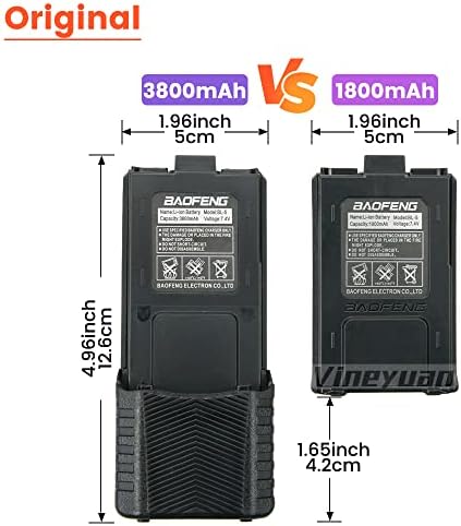Vineynuan BL-5L 3800 ма Разширено батерии за UV-5R UV-5RA UV-5RB UV-5RE BF-F8HP Серия Радио Батерия с USB Кабел за Зарядно