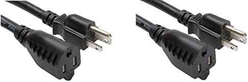 Удължителен кабел за захранване ACLgiants (2 опаковки) от NEMA 5-15R до NEMA 5-15П 18AWG, оценен на 10 Ампера, UL 6 метра