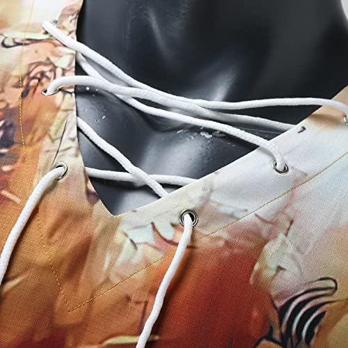 XXBR, Мъжки ризи Henley с V-образно деколте и шнур, Есенни памучни спално Бельо, Ежедневни тениски с дълги ръкави