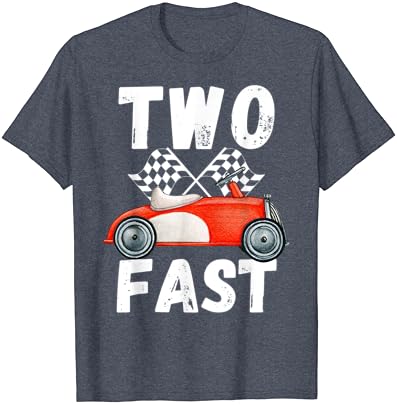 Тениска Two Fast 2 Любопитни Racing 2nd Birthday Race Car Pit Crew Tee