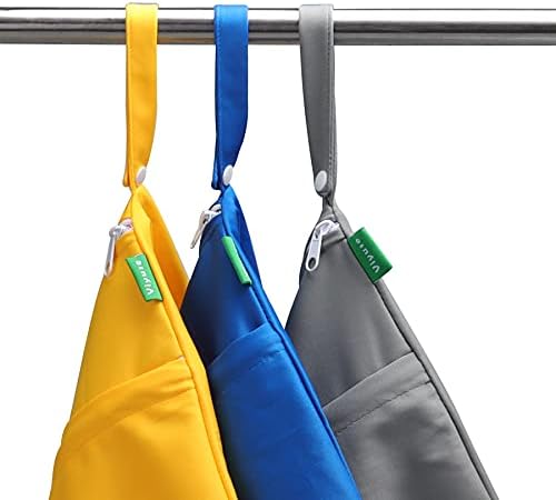 Viyuse влажна чанта за трико, 2 бр., Тъканни Мокри и Сухи чанти за Памперси, разширена версия, Миещи се, Водоустойчива,