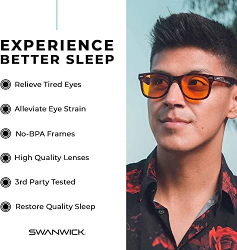 Светозащитные очила Swanwick Blue за жени, Мъже. Хапчета за сън. Главоболие от пренапрежение на очите за компютър, игри, телевизора,