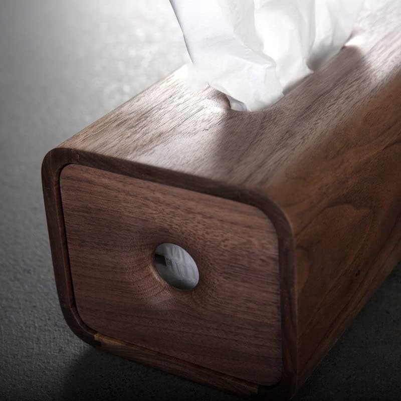 Кутия за салфетки от черен орех дъб в стил ВИКДД, правоъгълна Кутия за съхранение на салфетки от масивно дърво,