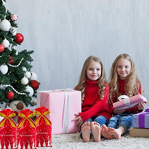 DKAOVH 50 БР. Коледен Пакет за Бонбони, Коледни Пакети за Предложения, Бонбони Екстри, Пластмасови подарък пакети на съвсем