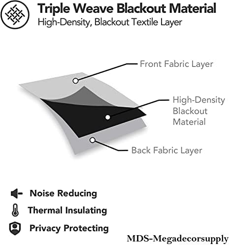 MDS Опаковка от 25 Ярда гъста драпировочной тъкан 3 Пътеката Плътна тъкан, Затемняющие 99% от светлината,