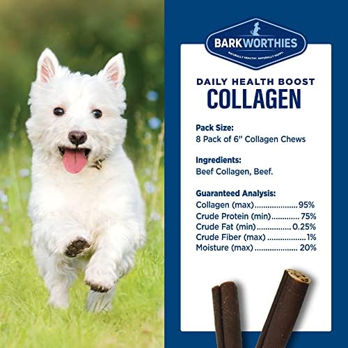 Лакомства за кучета Barkworthies Plain Collagen Stick, 6 Инча, 8 грама