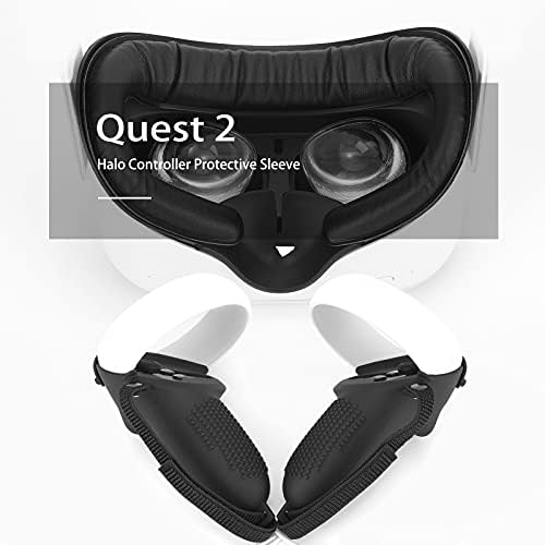 imeux Калъф за сензорен контролер за Oculus Quest 2 и Halo Каишка Противоскользящий Защитен Калъф за мека Силиконова дръжка