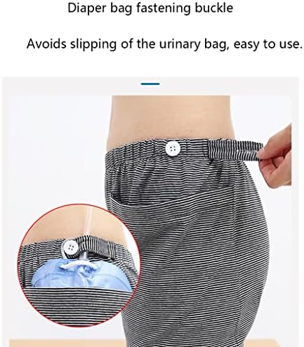 Панталони за грижа за незадържане на урината Памучни панталони с двоен джоб за възрастни хора, Страдащи от незадържане на урината (Цвят: черен Размер: X-Large)