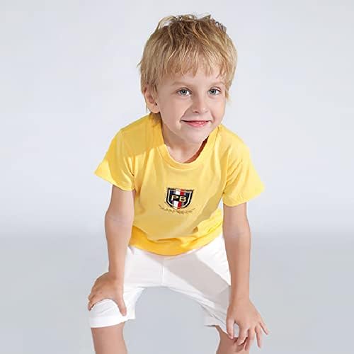 Тениски за по-Малките Момчета, Памучен Тениска С Графичен Дизайн, Детски Тениски с къс ръкав и кръгло деколте, Меки Детски Летни
